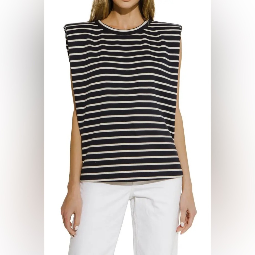Tuckernuck-English factory Striped Black and White Sleeveless Top XS